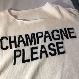 White Sweater with Black Text